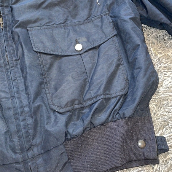 Fechheimer insulated navy blue zippered bomber jacket hoodie size large uniform - Picture 7 of 15